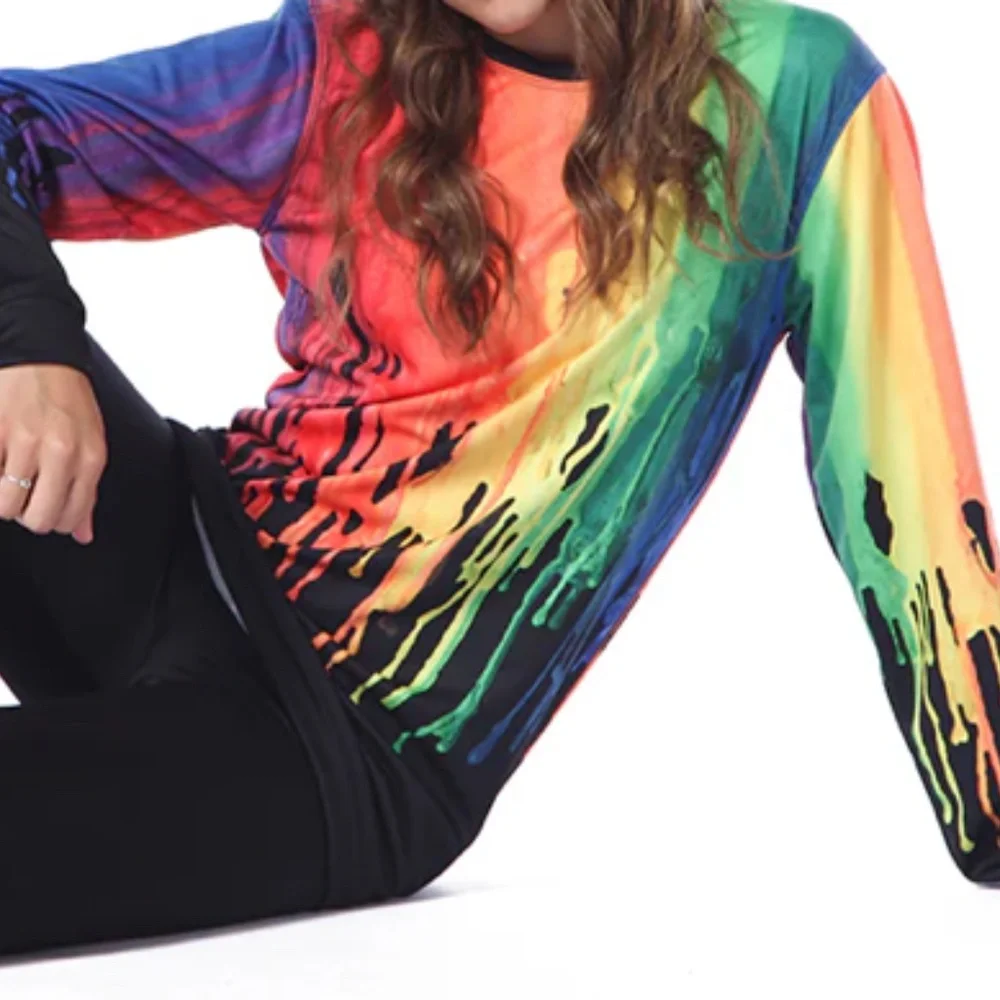 Just For Kix Alexandra Collection Paint Drip Long Sleeve Tee (Adult Medium)